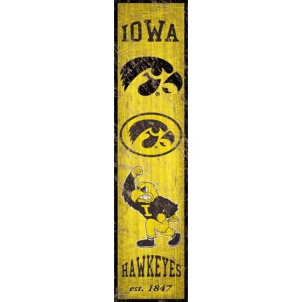 Iowa Hawkeyes 6x24 Wood Heritage Banner Sign